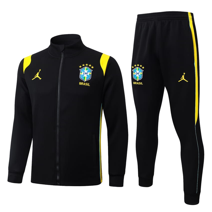 Survetement Bresil Veste 2026 2027 Noir Jaune (1)