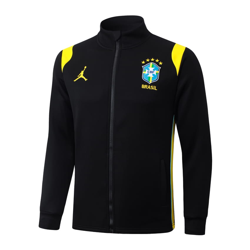 Survetement Bresil Veste 2026 2027 Noir Jaune (2)