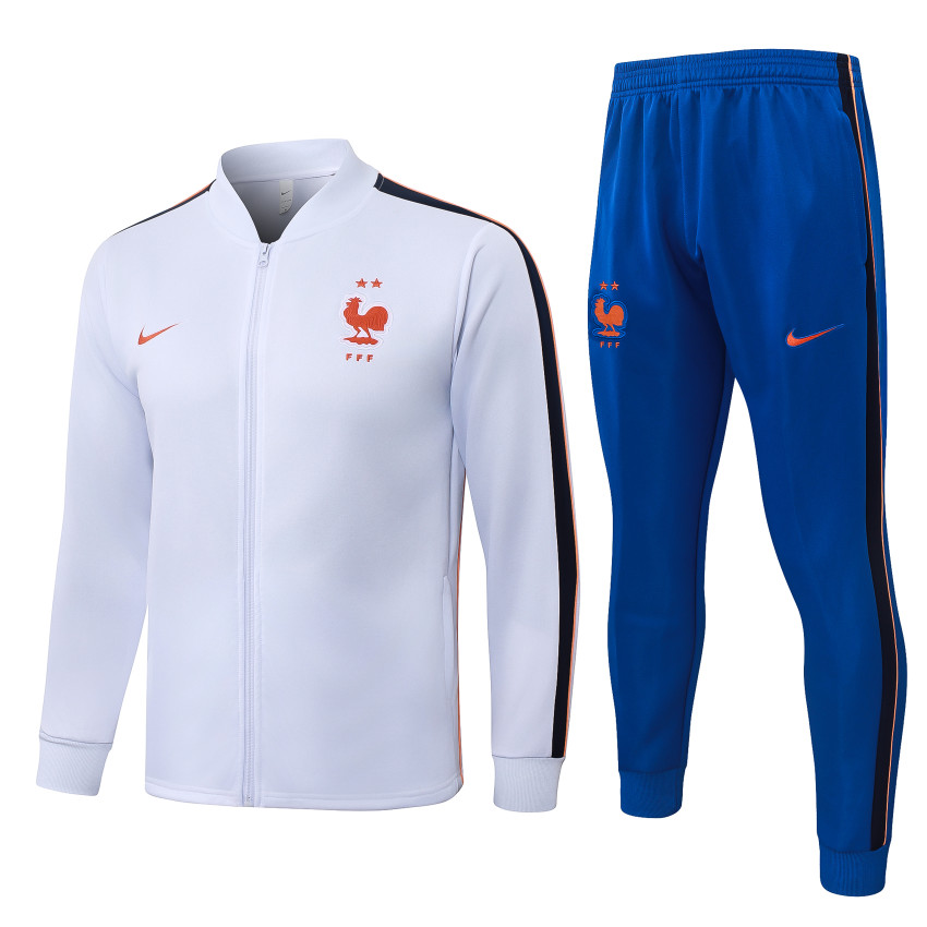 Survetement Equipe de France Veste 2026 2027 Blanc Bleu (1)