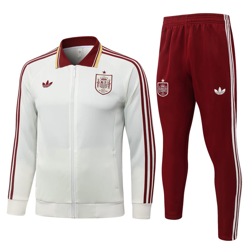 Survetement Espagne Veste 2026 2027 Blanc Rouge (1)