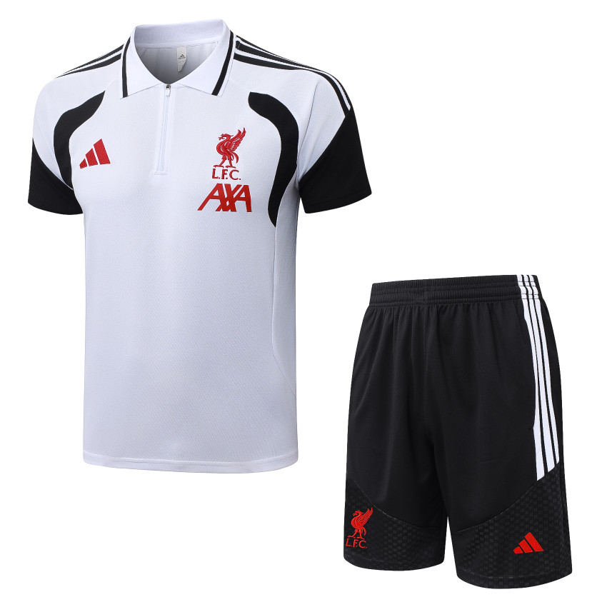 Survetement Liverpool Polo 2026 2027 Blanc Noir (1) Survetement Liverpool Polo 2026 2027 Blanc Noir (1)