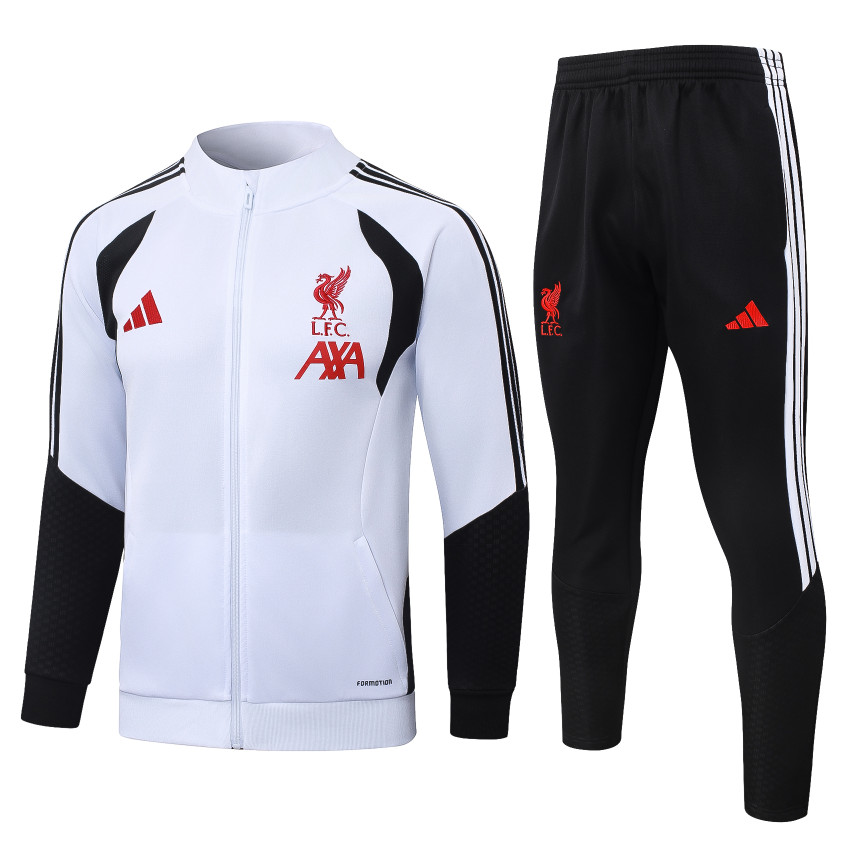 Survetement Liverpool Veste 2026 2027 Blanc Noir (1) Survetement Liverpool Veste 2026 2027 Blanc Noir (1)