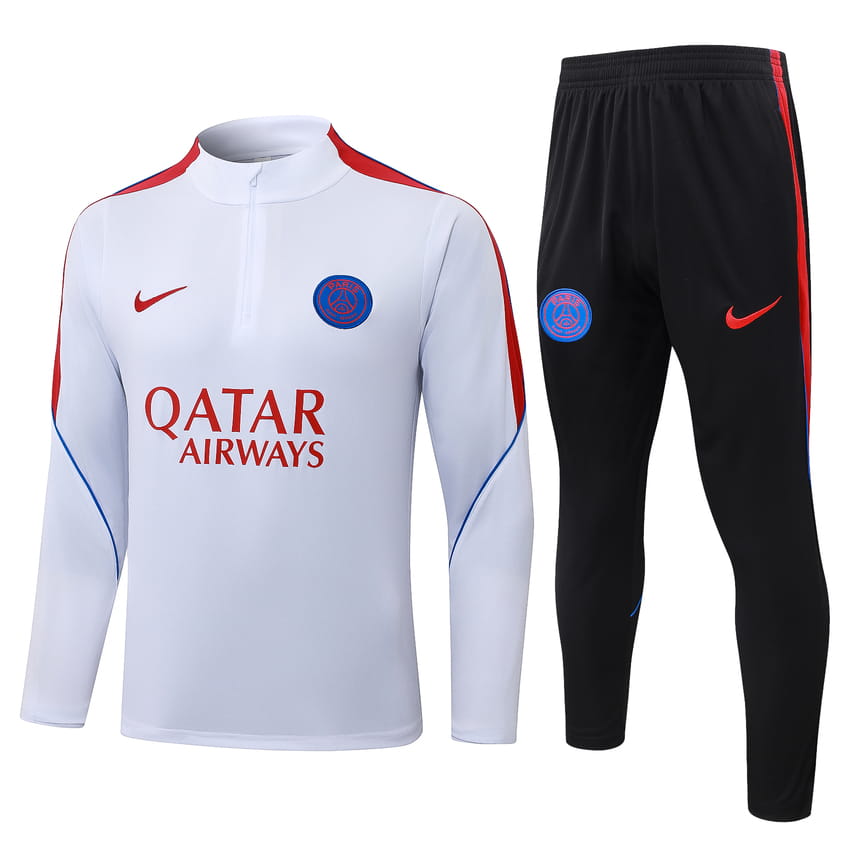 Survetement PSG Training 2026 2027 Blanc Rouge (1)