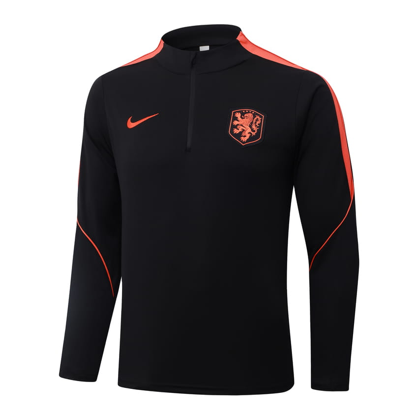 Trainingsanzug Niederlande 2026-2027 Schwarz Orange (4)