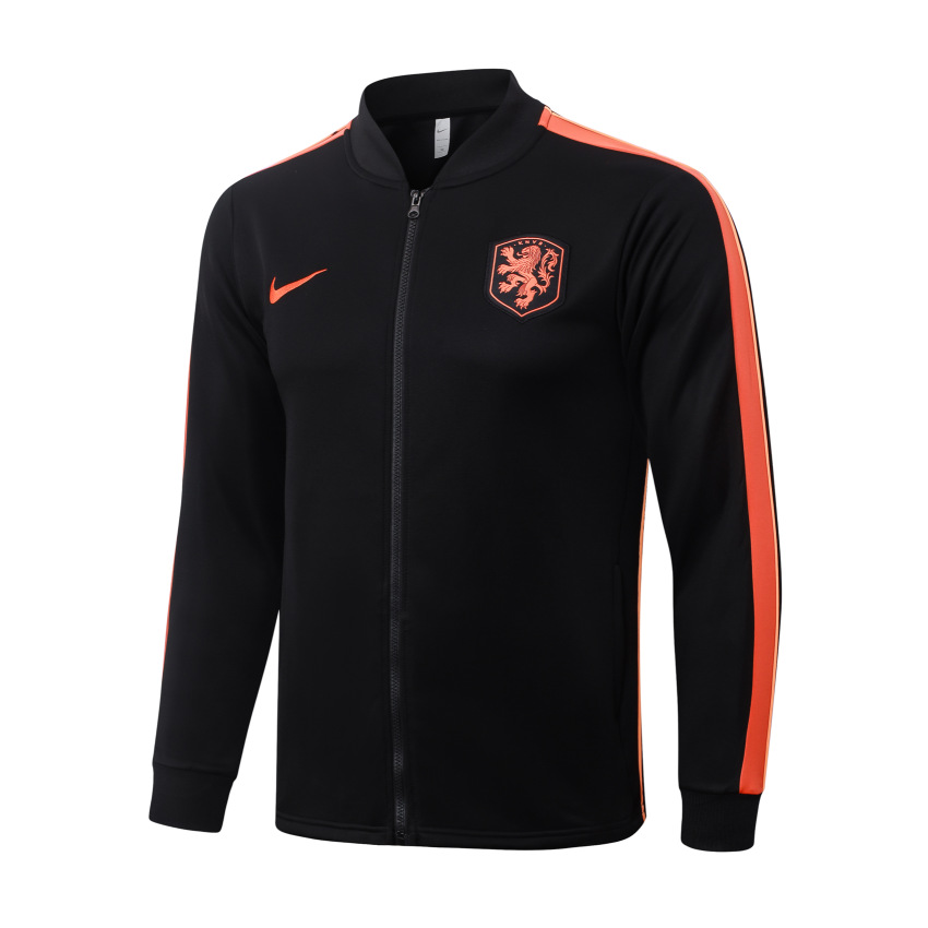 Netherlands Tracksuit Jacket 2026 2027 Black Orange (4)