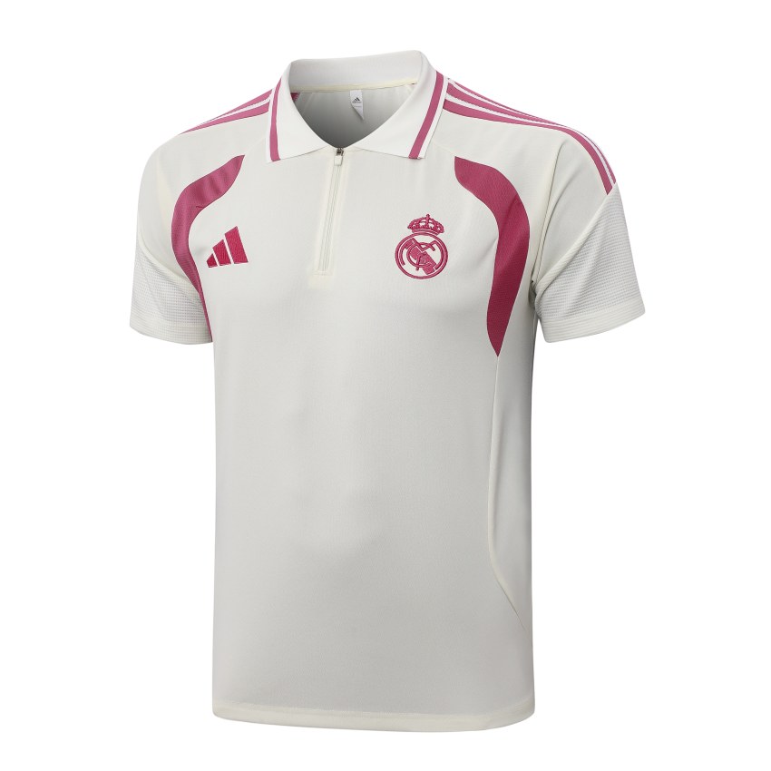 Survetement Real Madrid Polo 2026 2027 Beige Rouge (4) Survetement Real Madrid Polo 2026 2027 Beige Rouge (4)