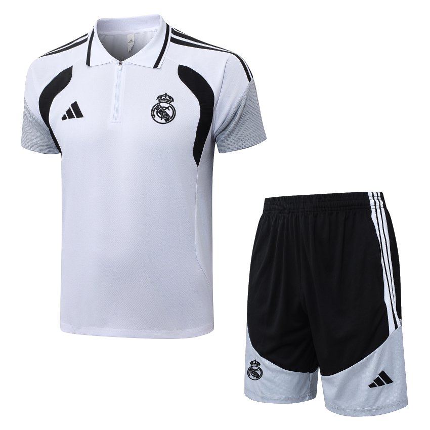 Survetement Real Madrid Polo 2026 2027 Blanc Noir (1)