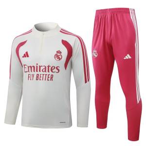 Survetement Real Madrid Training 2026 2027 Beige Rouge