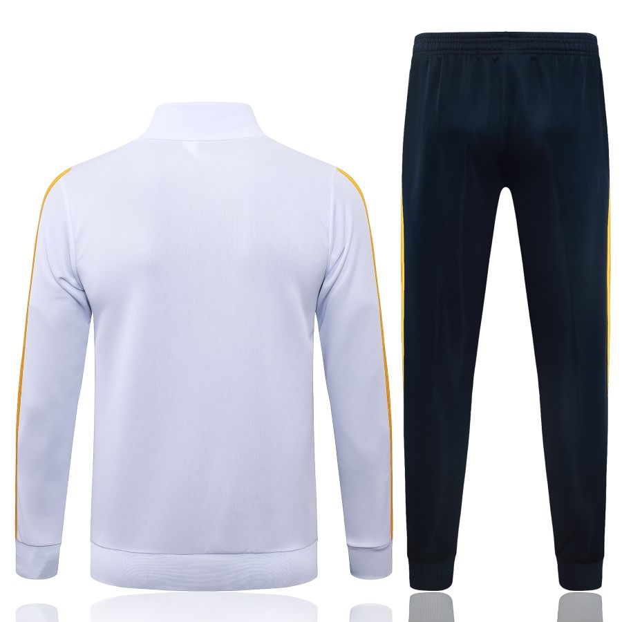 Survetement Real Madrid Veste 2026 2027 Blanc Jaune (2) Survetement Real Madrid Veste 2026 2027 Blanc Jaune (2)