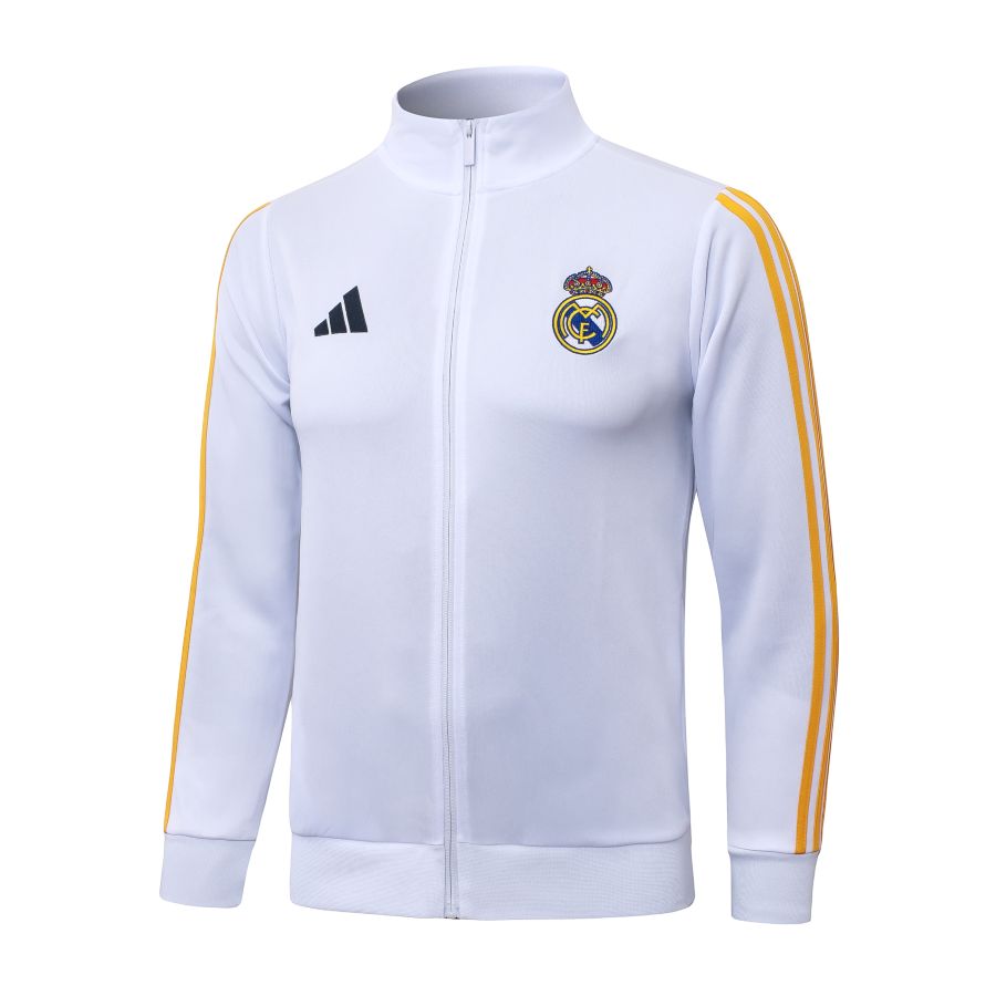 Survetement Real Madrid Veste 2026 2027 Blanc Jaune (4) Survetement Real Madrid Veste 2026 2027 Blanc Jaune (4)