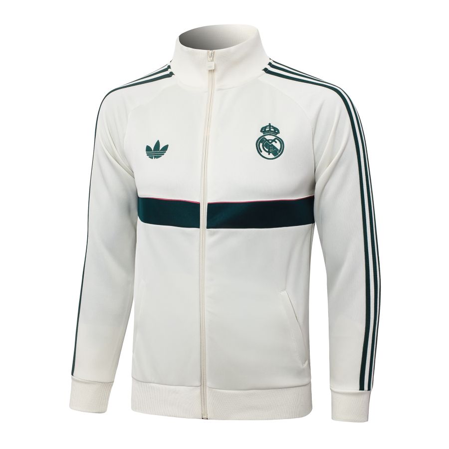 Survetement Real Madrid Veste 2026 2027 Blanc Vert (4)
